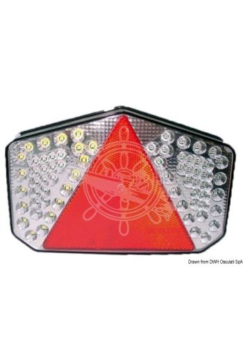 Rear LED light with triangular reflector