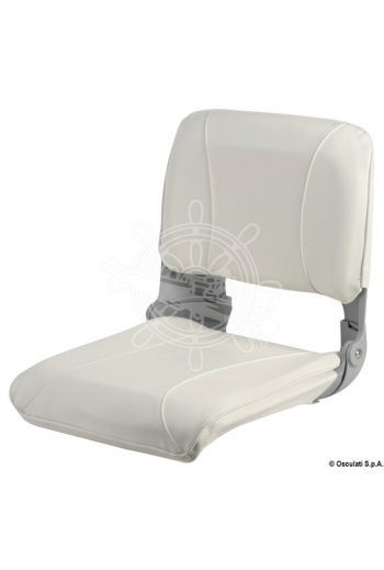 Seat with foldable backrest and pull-out padding